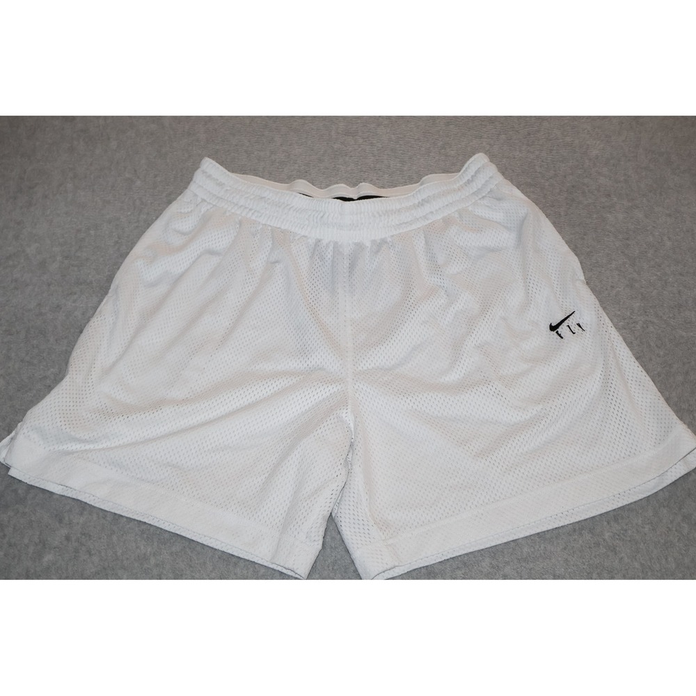 Nike Gym Basketball Shorts Mens XL White Dri-FIT Mesh Fly Athletic Polyester